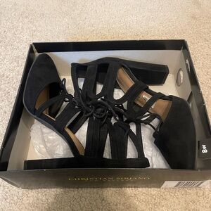 Christian Siriano Black Strappy Heels